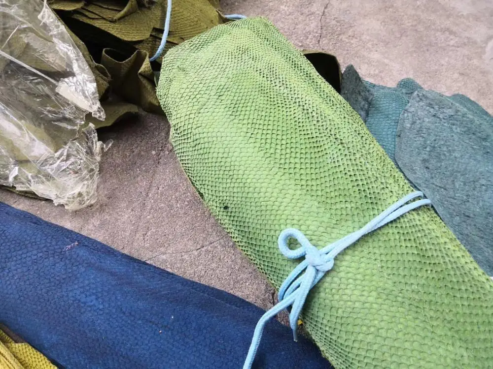 1 шт. разноцветная сумка из натуральной кожи лосося 45 х10 см|Натуральная кожа| |