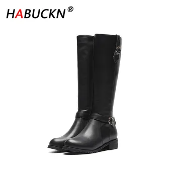 

HABUCKN 2020 Ladies winter boots leather boots over the knee high boots fashion trend sexy soles thick bottom high heel boots