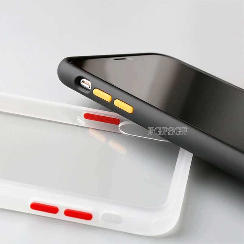 Двухцветный матовый чехол для samsung S8 S9 S10 Plus S10e Note 10 Plus 8 9 Note10 Note9 цветная Кнопка PC+ Мягкий ТПУ чехол