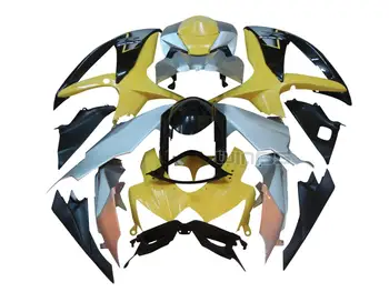 

For Suzuki SXR600 GSXR750 K8 2008-2010 Yellow Silver Black ABS Injection Body Frame Fairing Kit