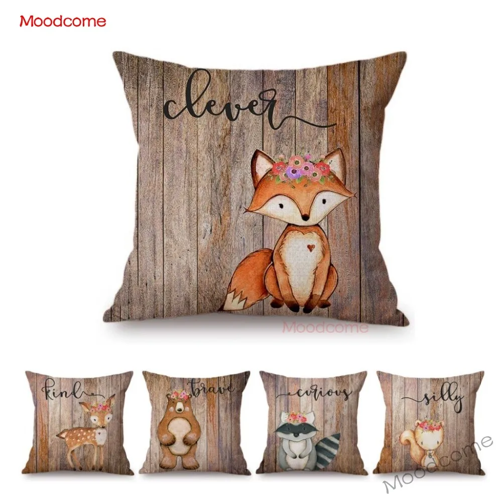 18/" Cotton Linen Owl animal Pattern Sofa Decor Throw Pillow Case Cushion Cover