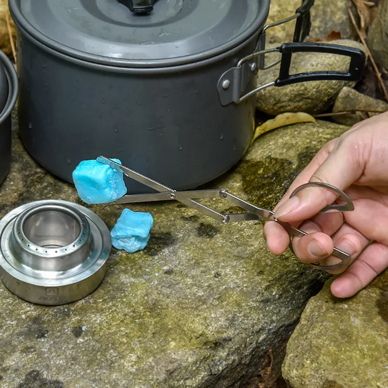 

Folding Log Grabber Ultralight Portable Tweezers Tongs Tools for Hiking Traveling Picnic and Lightweight Anti-slip Clips Camping