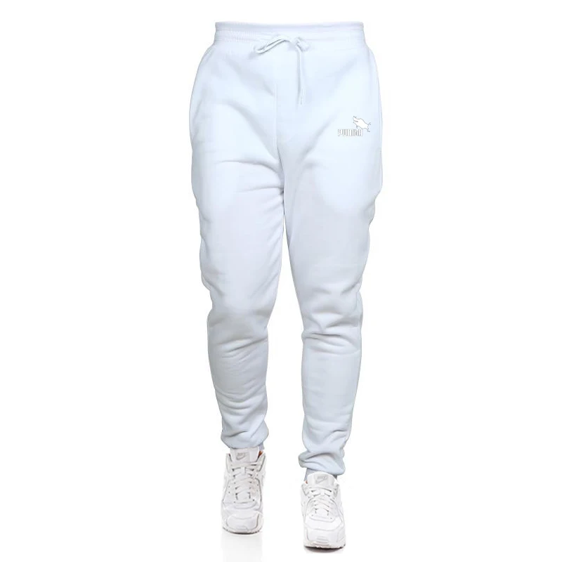 #whiteZhuB Pantalones de algodón para correr para hombre,pantalón de chándal informal,elástico,holgado,de lana,cálido,para primavera y otoño 