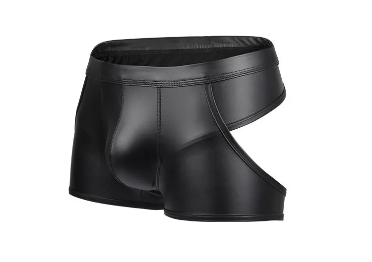 Men's Hollow Back Jockstrap Faux Leather Lingerie