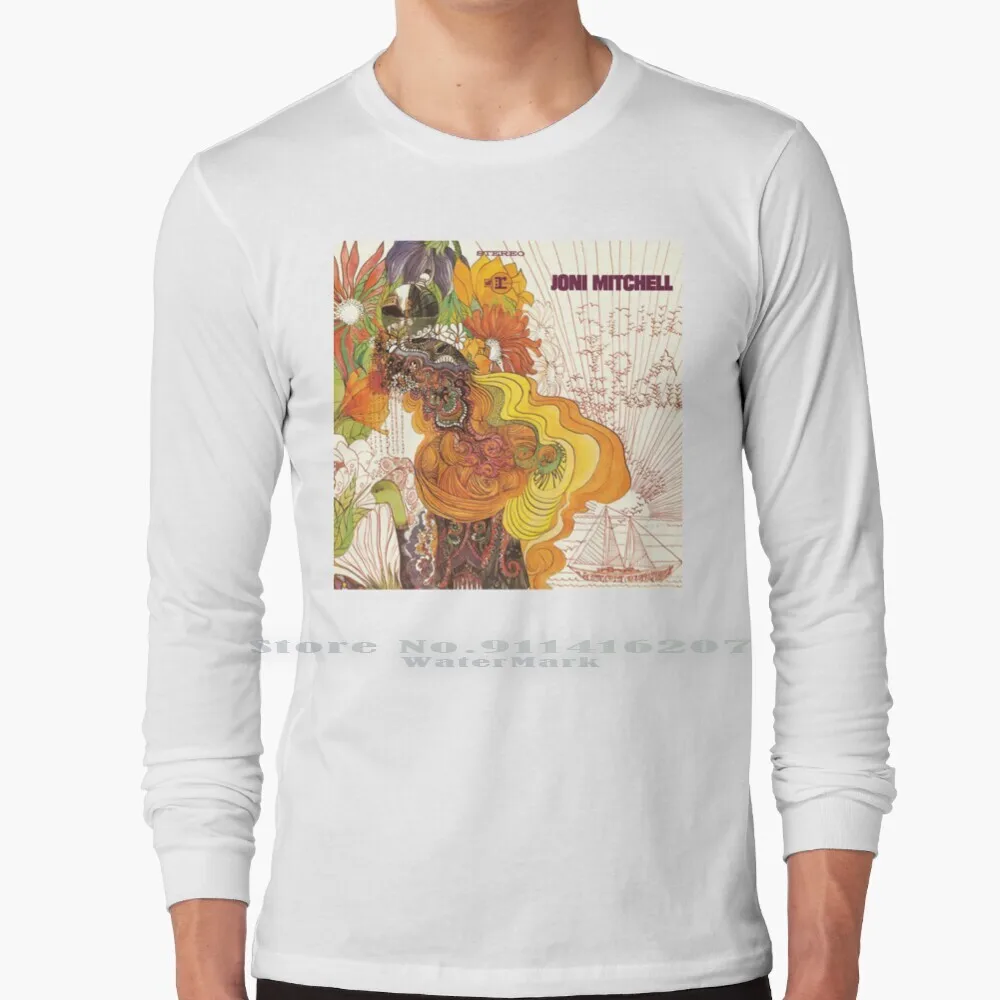 Song To A Seagull T Shirt 100% Puro Cotone Joni Song To A Seagull Album Classic 60S 70S Neil Folk America Clouds Hejira Court