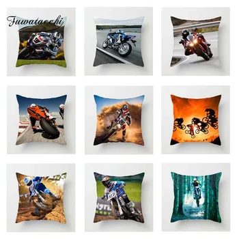 

Fuwatacchi Motocross Scenic Cushion Cover Motorcycle High Way Square Throw Pillow Cover Decorative Sofa Pillow Case Pillowcase