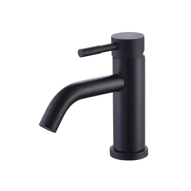 

Stainless Steel Faucet Bathroom Waterfall Basin Sink Black Matte stoving varnish Faucet Single Hole Hot&Cold Water Mixer Tap