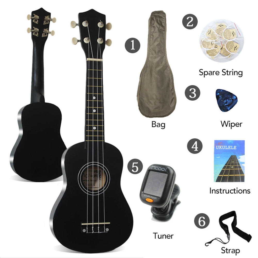 

21" Soprano Ukulele Rosewood Acoustic Nylon 4 Strings Ukulele Bass Guitar Musical Instrument for beginners or Basic Players