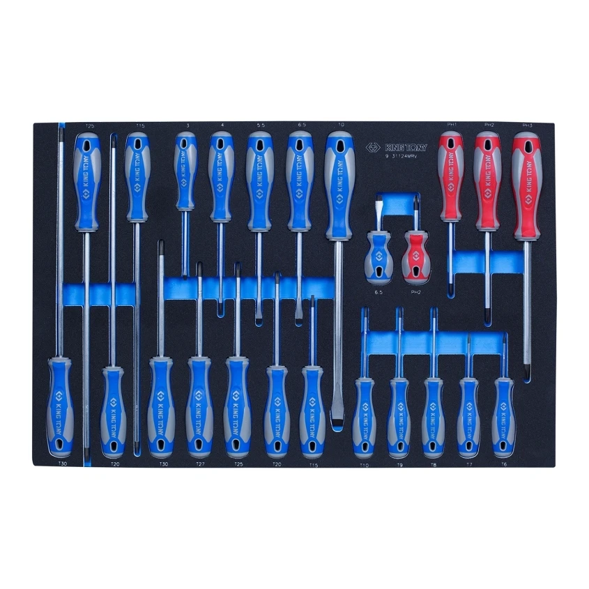 Set Of Screwdriver King Tony 931124mrv (24 Items In A Set, Sl, Ph, T