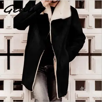 

Autumn Winter Men Clothes Large Size Long Coats New Trend Fashion Plain Lapel Collar Pockets Warm Jacket Outwear Tops For Men