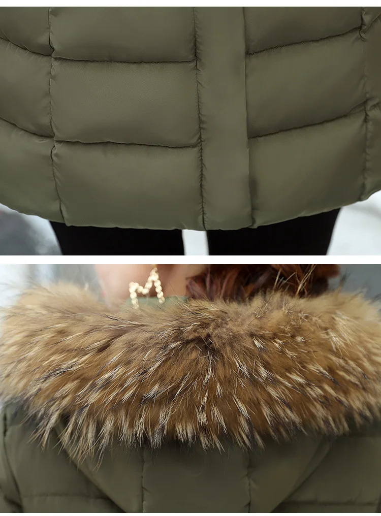 Winter Fashion New Style Women's Slim Fit down Jacket Hooded Fur Collar Mid-length Warmth Retention Material Clothes Coat