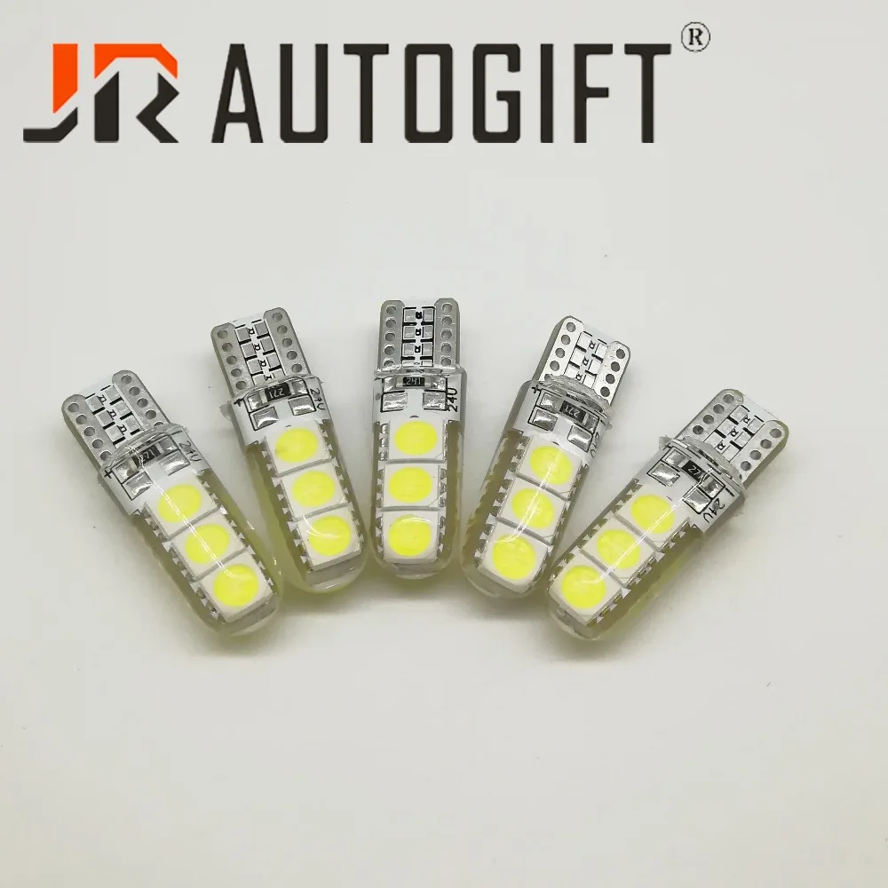 Из 2 предметов автомобиля светодиодный T10 лампы 12V 24V 5050 6 SMD белый Силиконовый W5W 194 парка светильник багажник авто светильник s укрыты внутренной сводной чтение двери лампы