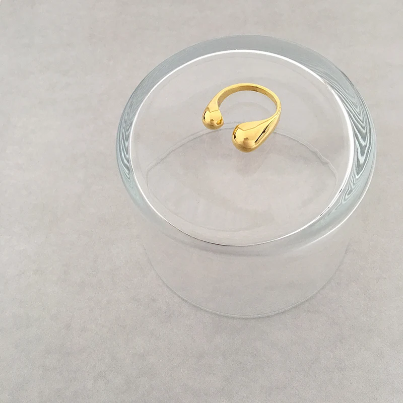 HUANZHI Простой дизайн двойной разный размер шар геометрический Золотой Металл латунь покрытием Регулируемые Открытые Кольца для женщин ювелирные изделия