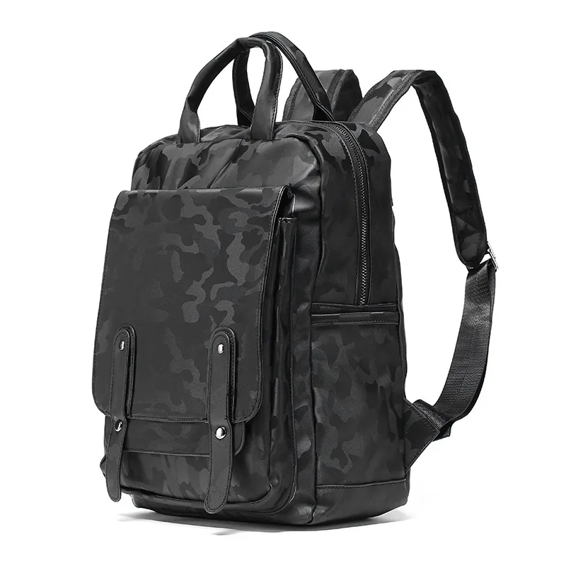

New Style Korean-style Camouflage Backpack Men's Fashion School Bag MEN'S Backpack Casual College Style Computer Bag