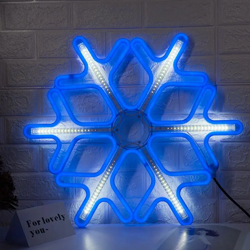 BRELONG led Метеоритный дождь Снежинка огни свадьба бар уличная декоративная подсветка рождественские светящиеся снежинки огни 60 см 1 шт - Испускаемый цвет: Синий