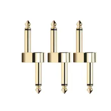 Комплект из 3 предметов, 1/4 дюйма 6,3 мм Золотая Гитара для создания спецэффектов разъем Z Тип Соединительный разъем Интерфейс Переходный кабель для езды на велосипеде аксессуары для плат