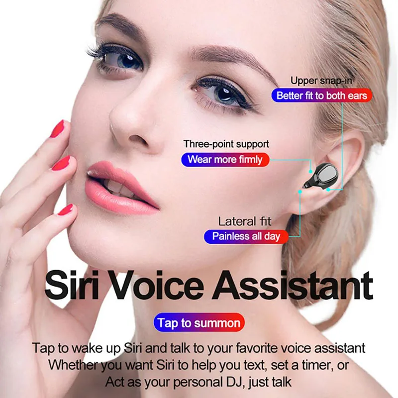 L21pro with digital display bluetooth headset tws5 0 headset stereo with digital display in ear Support Siri voice assistant