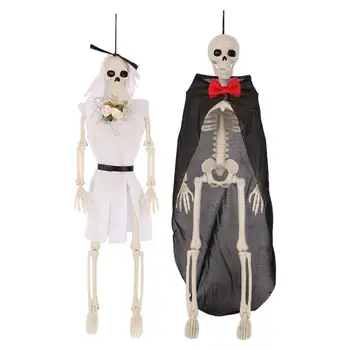 

Halloween Skeletons Home Decorations Simulation Bride Groom Mini Full Body Human Props Bride Groom Halloween Skeletons
