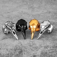 Viking Crow Skull Stainless Steel Mens Rings Punk Amulet Gothic for Male Boyfriend Biker Jewelry Creativity Gift Wholesale 1