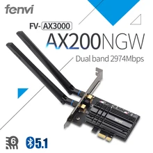 Fenvi беспроводной AX3000 Wi-Fi 6 3000 Мбит/с PCIe Bluetooth 5,1 Wifi адаптер Intel AX200 Wi-Fi карта 802.11ac/ax 2,4G/5 ГГц для рабочего стола