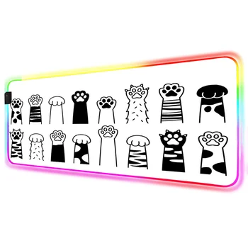 

ZSUXTC Cat Claw Large Gaming Mouse Pad RGB Player Lock Edge Keyboard Mouse Pad LED Gaming Table Mousepad Direct Delivery Desk