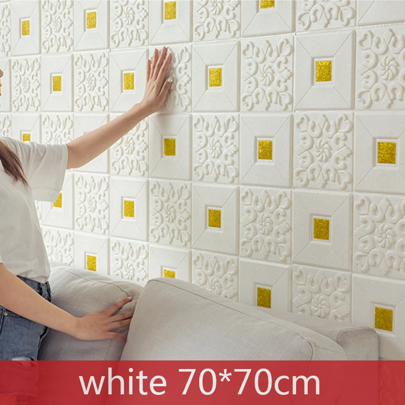 Обои настенные наклейки 70x70cm3d водонепроницаемый и устойчивый к плесени