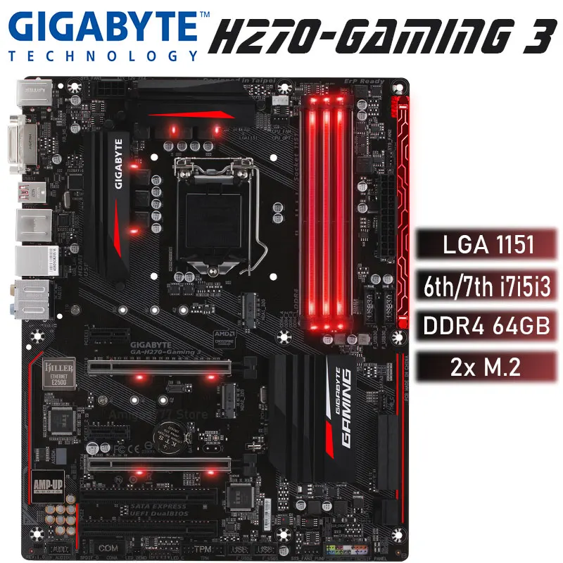 Motherboard Gigabyte H270 Gaming 3 LGA 1151 6th 7th DDR4 64gb USB 3.1