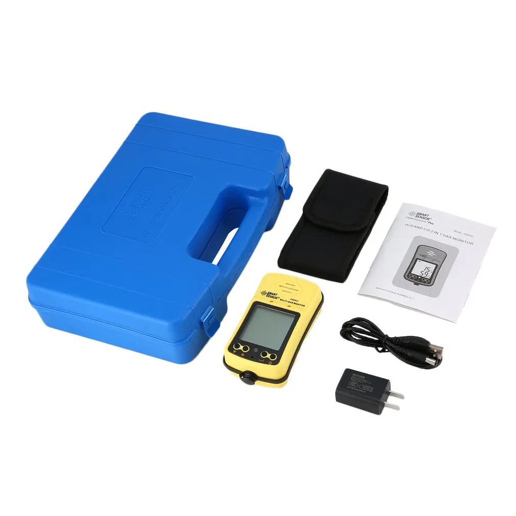 

SMART SENSOR AS8903 High Sensitive CO Gas Sensor Monitor LCD Display 2 in 1 Carbon Monoxide / Hydrogen Sulfide Gas Detector