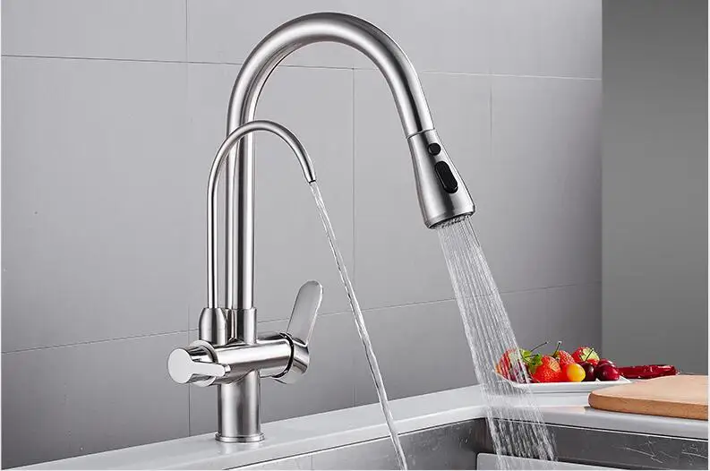 Кухонные смесители torneira para cozinha de parede кран для кухни фильтр для воды кран Три способа раковина смеситель кухонный кран