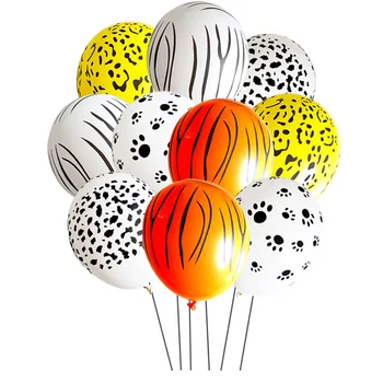 

100pcs 12inch Animal Latex Balloons Tiger Zebra Leopard print pattern balloons for wild animal theme birthday party decorations