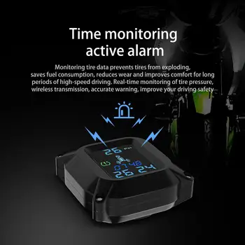 

TPMS 3PCS Sensor Tire Pressure Monitoring System USB Interface Tire Pressure Alarm Motorbike Tire Pressure Monitoring