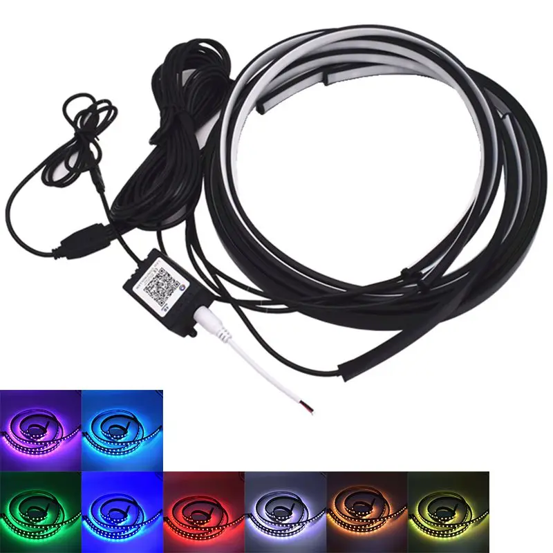 Приложение атмосферный свет дистанционное управление Голосовое управление Rgb автомобильный нижний свет атмосферный свет красочный шасси световая полоса