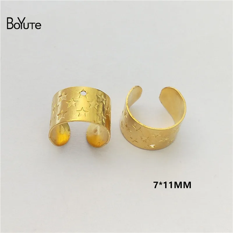 Raw Brass Full Star BoYuTe(10 шт./лот) Простые металлические латунные серьги-манжеты из нержавеющей стали, ювелирные изделия, регулируемые серьги-манжеты - Окраска металла: Raw Brass Full Star