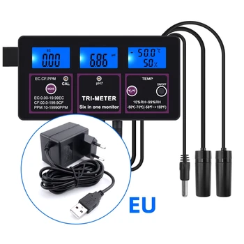 

6 in 1 Multi-parameter pH/ ORP/ EC/ CF/ TDS PPM/ Temperature Combo Tester Meter