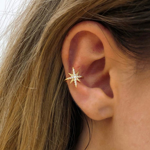 Cartilage Conch Without Piercing Cuff Earring Earcuff Wrap Rock Earring Cuff No Piercing Women Crystal Clip Ear Adjustable