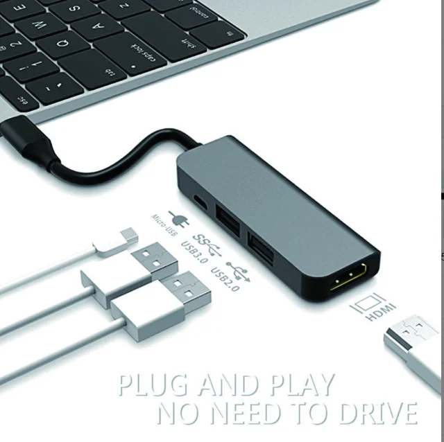 4 в 1 Usb C концентратор Usb type C адаптер док-станция с 4K Hdmi Pd Зарядка для Macbook 4-в-1 Usb C концентратор Usb type C адаптер