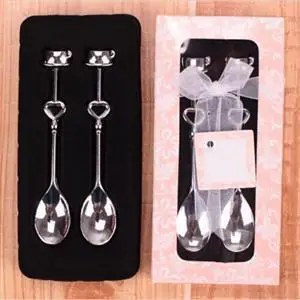 2PCS Cute Heart Shaped Tea Coffee Drinking Spoon Teaspoon Wedding Party Banquet Favor Spoons Wholesale