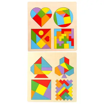 

Creative Wooden Geometric Color Jigsaw Puzzle Rich in Color Benefiting Eyes Development Kids Wisdom Develop Learning Toys