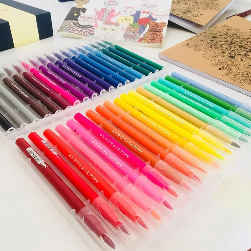 

Flexible Tip Watercolor Pen Washable Brush 12/24/36 Color Line Drawing Pen Color Brush Pen 48 Color Students Art Supplies