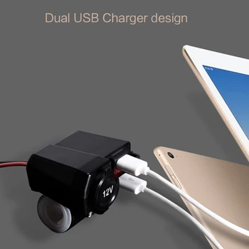 

Voltmeter Charger Motorcycle Waterproof 12V GPS Cigar Charger Socket LED