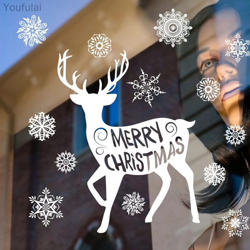 Наклейка на стену с надписью &quotMerry Christmas&quot &quotДед Мороз&quot новый год аксессуары