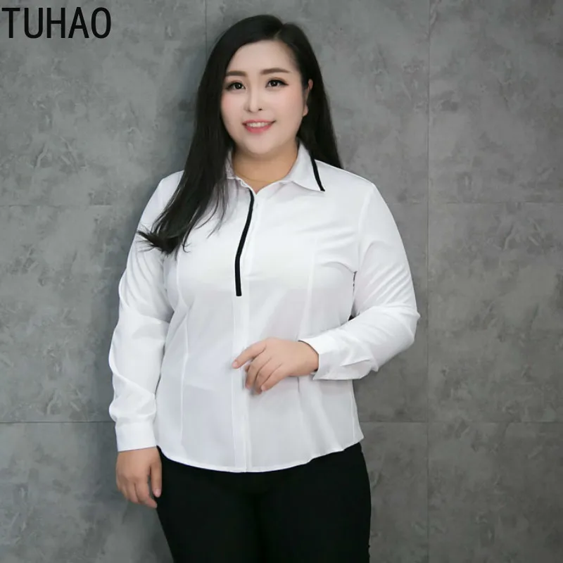 

TUHAO Woman Shirts Casual Blouse Autumn Sprint 3XL 4XL 5XL 6XL Oversized Blusas Long Sleeve White Shirts Blusas Mujer De Moda