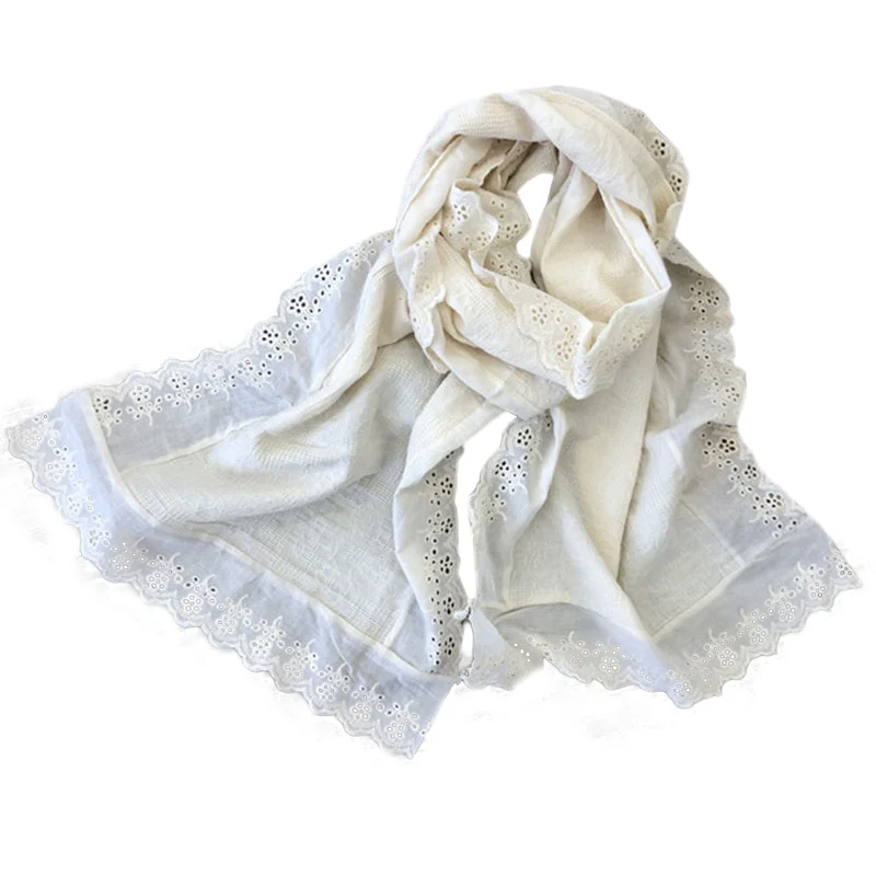 Для женщин осень зима шарфы пашмины накидка роскошный Теплый сплошной цвет лен хлопок - Цвет: W