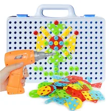 Детские игрушки, электрическая дрель, гайка, инструмент для разборки, развивающие игрушки, сборные блоки, наборы, игрушки для мальчиков, дизайнерские строительные игрушки