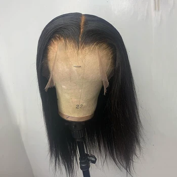 

13*4/6 Lace Front Human Wigs Remy Silky Straight 5x5 PU Lace Wig Jet Black Colored U Part Wig Natural Hairline With Baby Hair