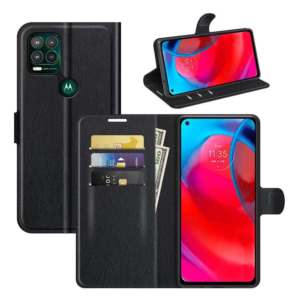 Custodia Motorola Moto G15 Portafoglio In Pelle – Verde, Con Chiusura Magnetica E Supporto, Protezione RFID