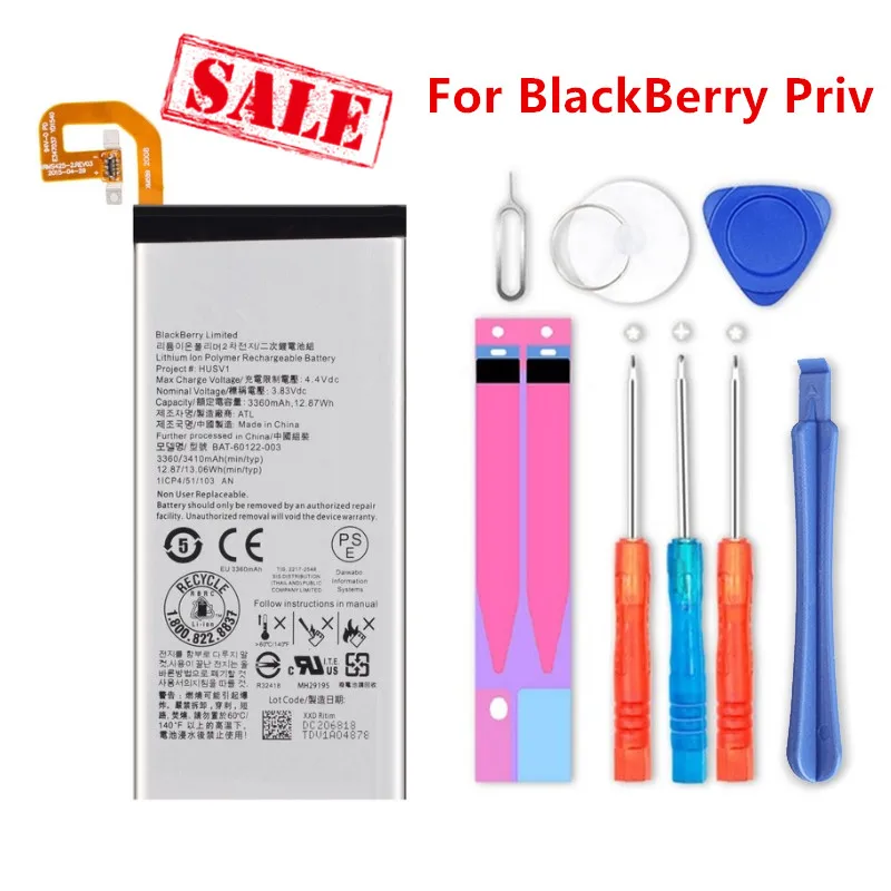 Di Alta Qualità 3360Mah Bat-60122-003 Adatto Per Blackberry Priv Stv100-1/2/3 E Husv1 Del Telefono Mobile Batteria Di Ricambio
