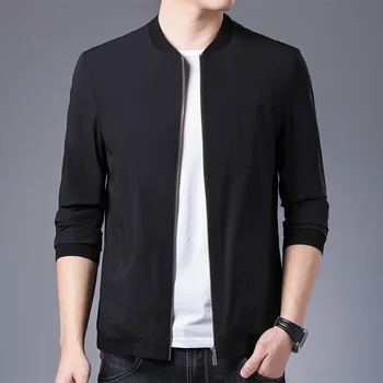 

2020 autumn men's solid color simple jacket business casual spring coat 756