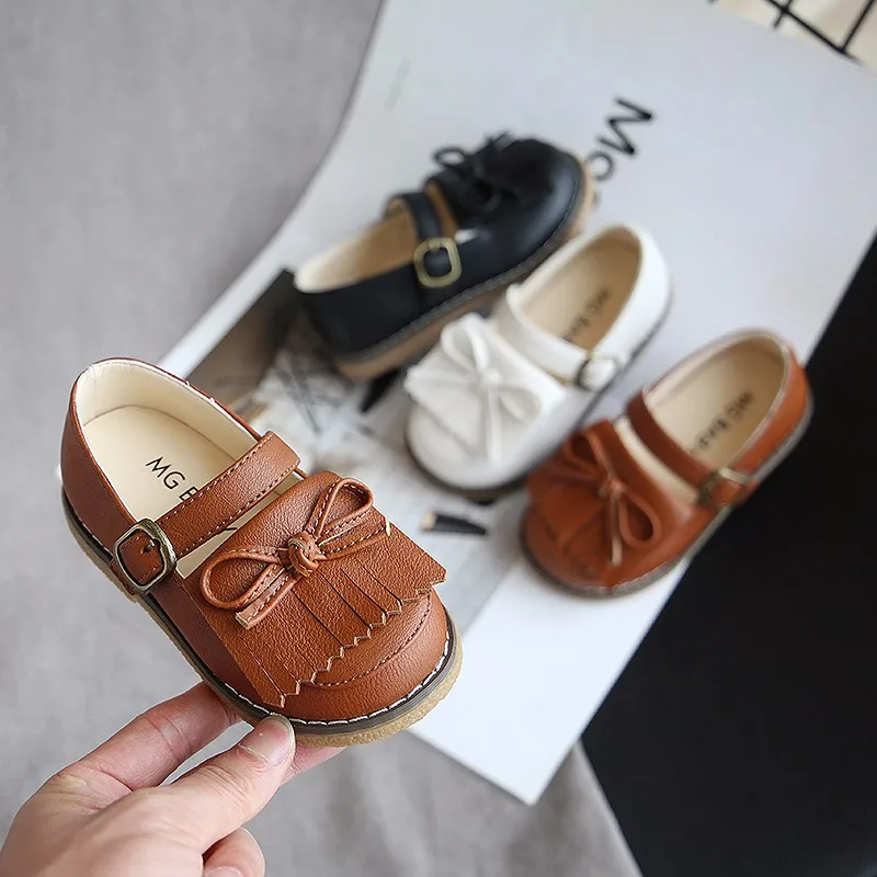 Shoes Kids Baby Childrens Toddler Boys Autumn Korean Pu Spring Girls Rubber Tassel Breathable