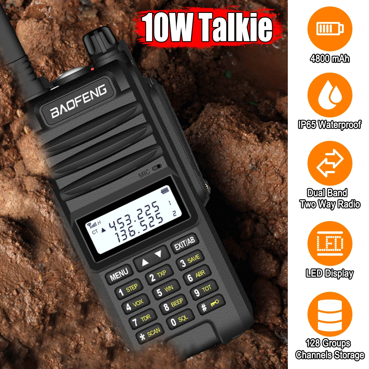 Walkie Talkie светодиодный дисплей профессиональный BF-UVF10 двухстороннее радио Comunicador HF трансивер Радиостанция 15 км Диапазон разговора